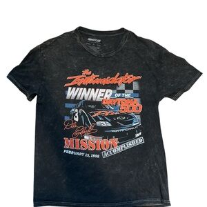 Vintage NASCAR Dale Earnhardt Daytona 500 Winner T-Shirt XL Black Acid Wash